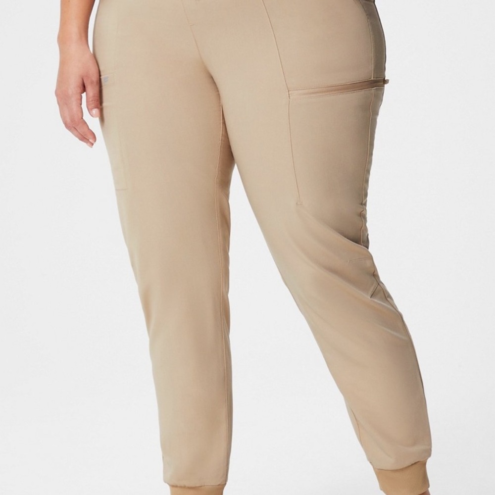Women's Tan Jogger scrub pants
